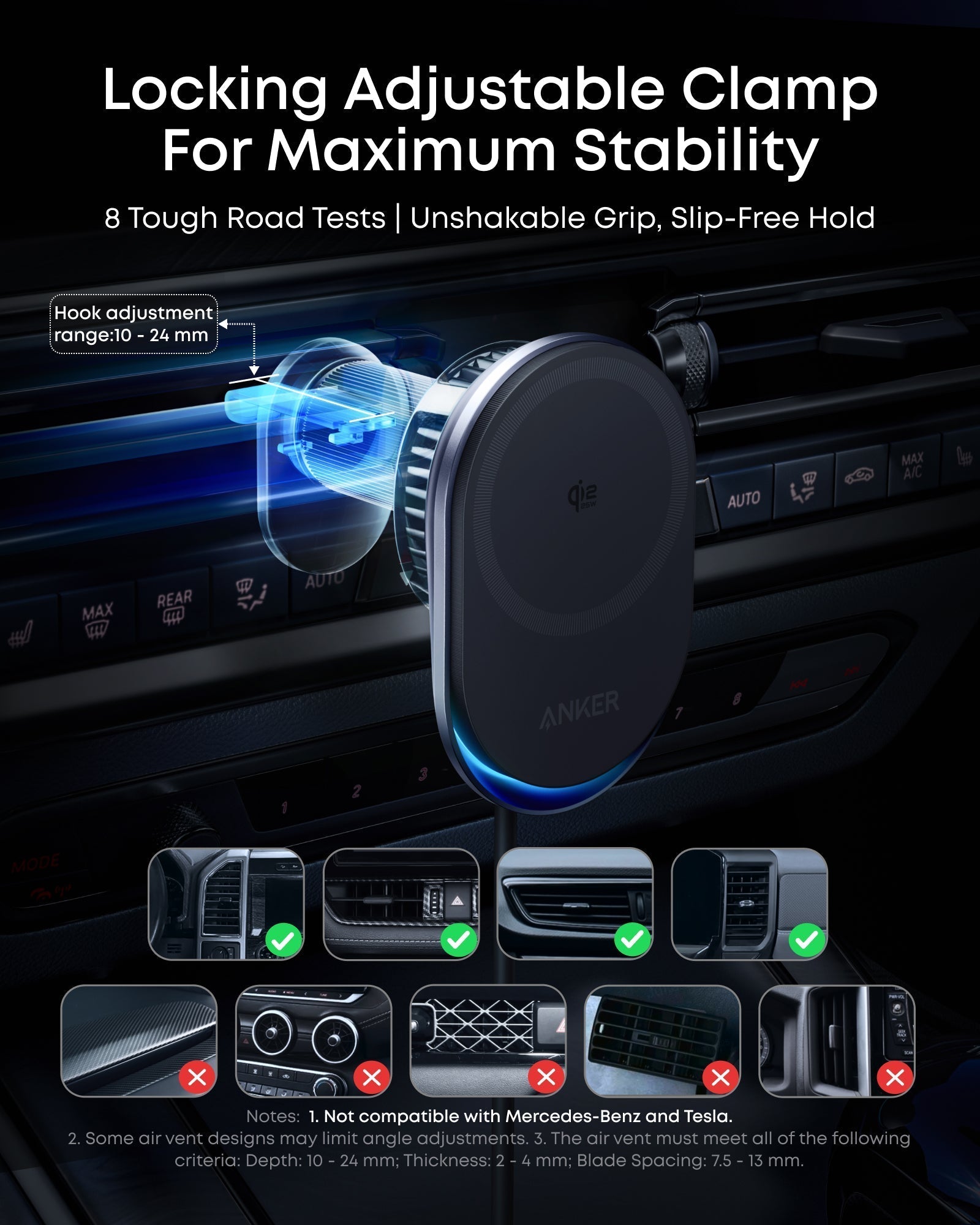 Prime Wireless Car Charger (MagGo, AirCool, Pad) J1