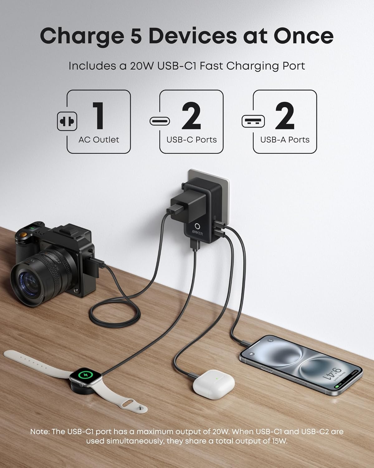 Nano Travel Adapter (5-in-1, 20W, 2-Pack) E8