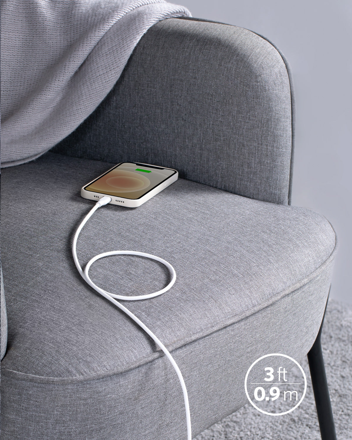 641 USB-C to Lightning Cable (Flow, 3 ft Silicone) Q6