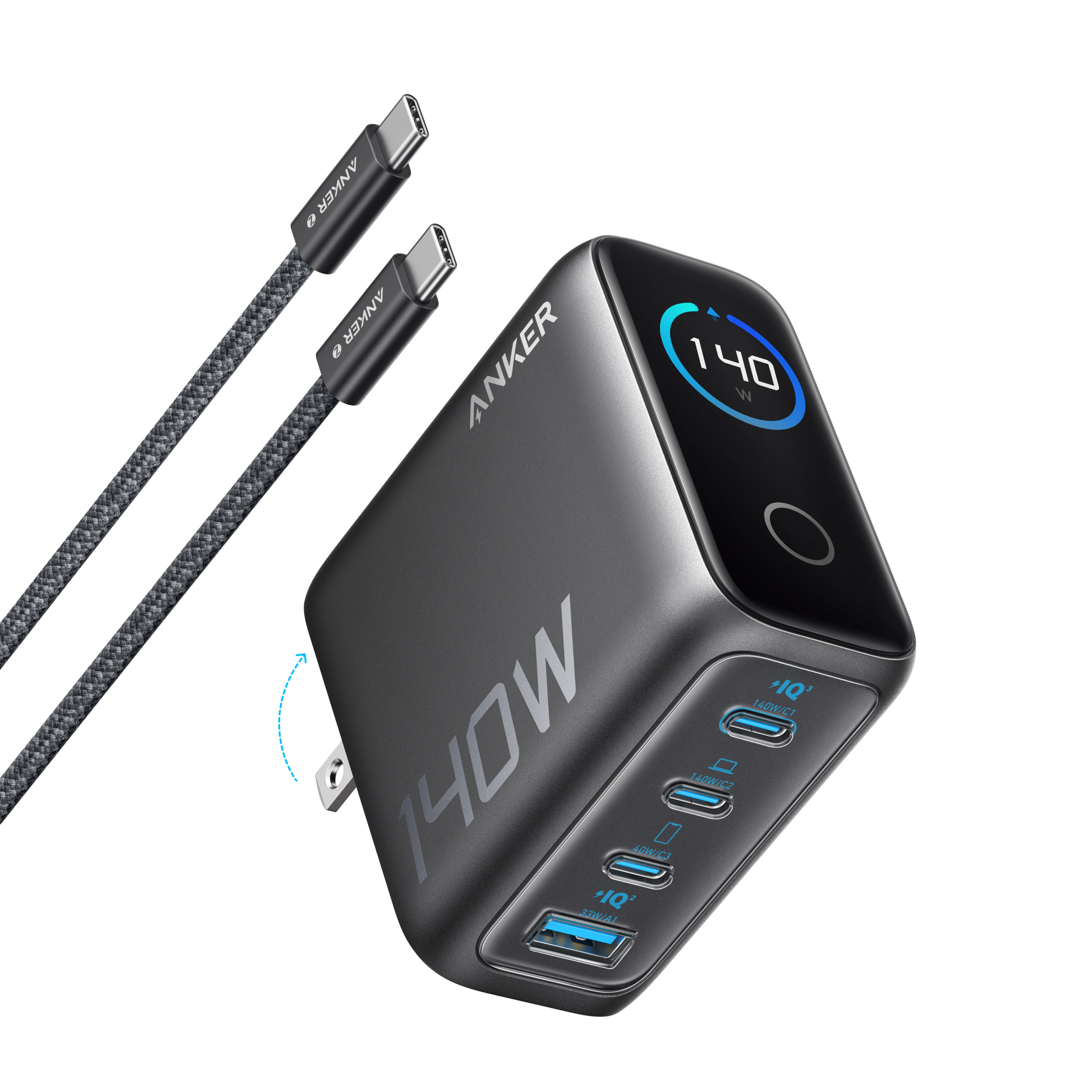 Charger (140W, 4-Port, PD 3.1) with USB-C Cable S2
